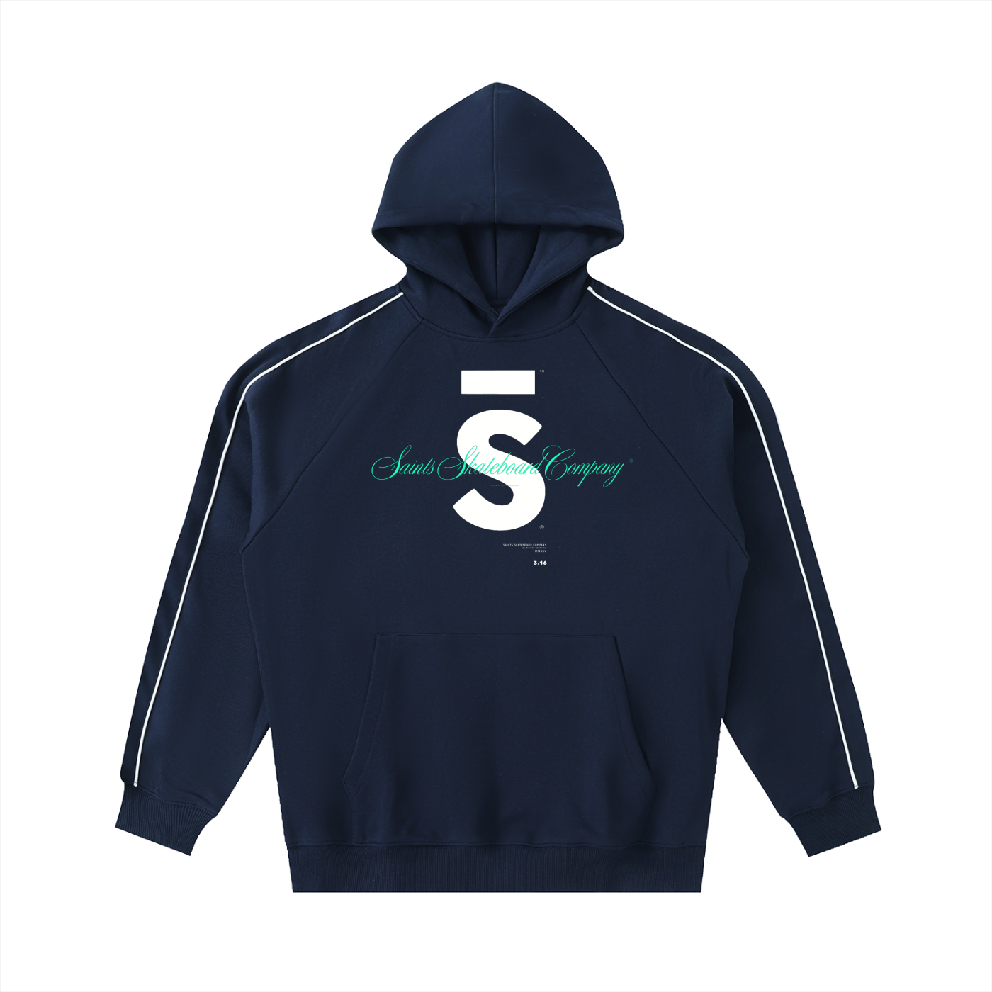 Piping ,Hoodie,Blue,Unisex